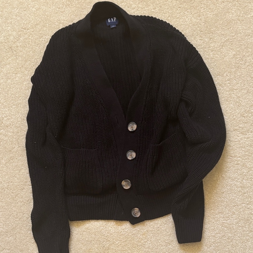 GAP Black Button-Up Cardigan